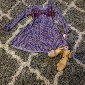 Long Sleeve Boho Dress Medium
